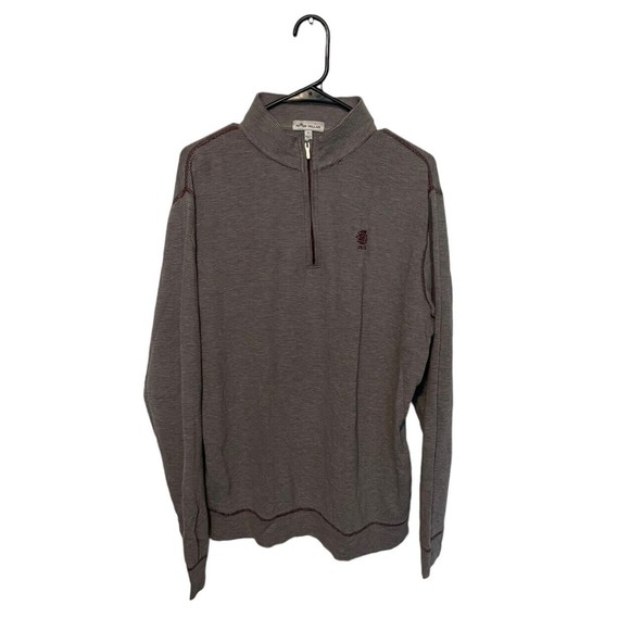 Peter Millar Sweater Mens Large Red 1/4 Zip Pullover Golf Golfer Outdoor Casual